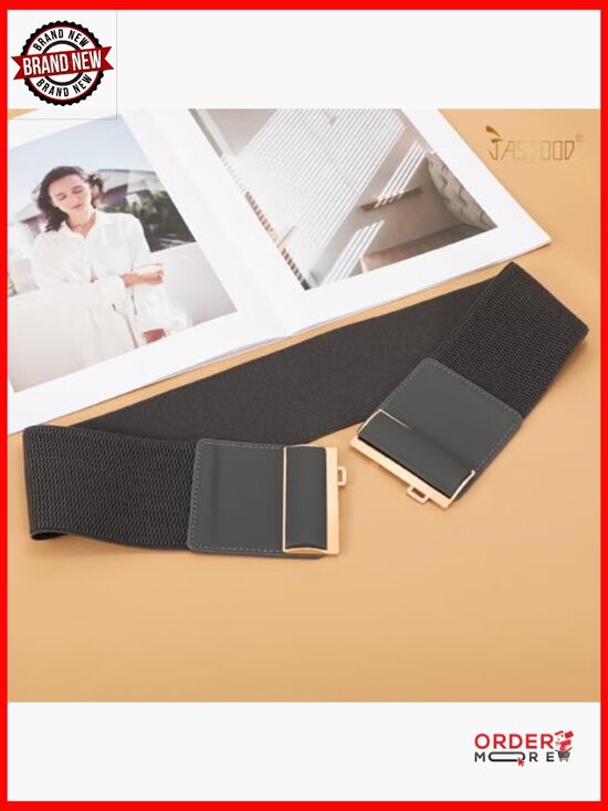 4 Pack Wide Elastic Stretch Waist Belts for Dresses main image 5
